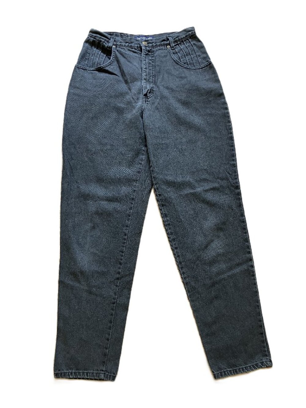 Black Denim Bareback Jeans Tuck Pocket Vintage 90s Made in Canada Denver Hayes